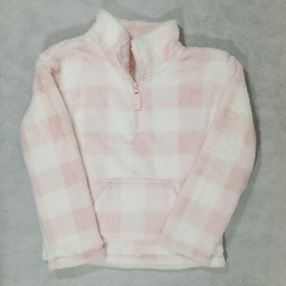 Jumping Beans Girls Size 4 Pink Quarter Zip Pullover Sweatshirt Jacket NWT